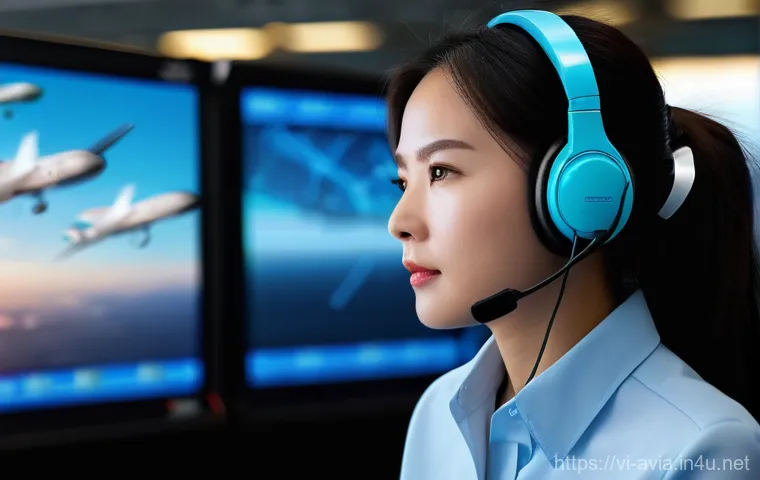 항공운항관리사 해외 출장 사례 - **Prompt:** A focused Vietnamese airline operations specialist, a woman in her late 20s, wearing a s...