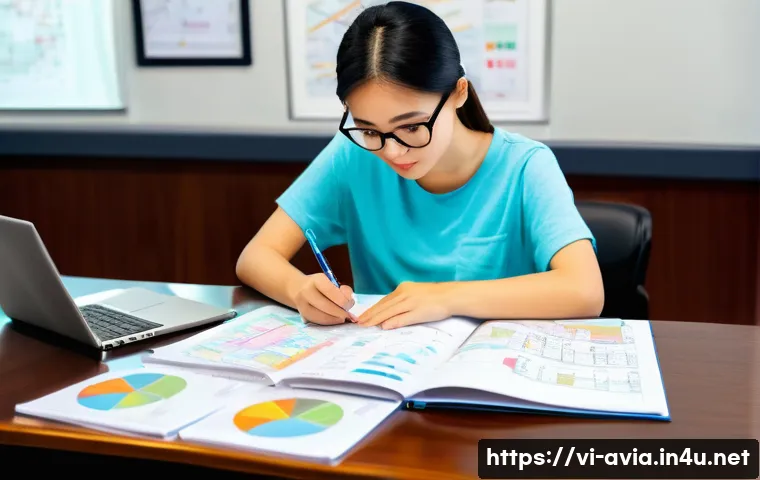 항공운항관리사 자격증 재시험 - **Prompt 1: Focused Aviation Study Session**
"A young Vietnamese woman, in her early 20s, sits a...