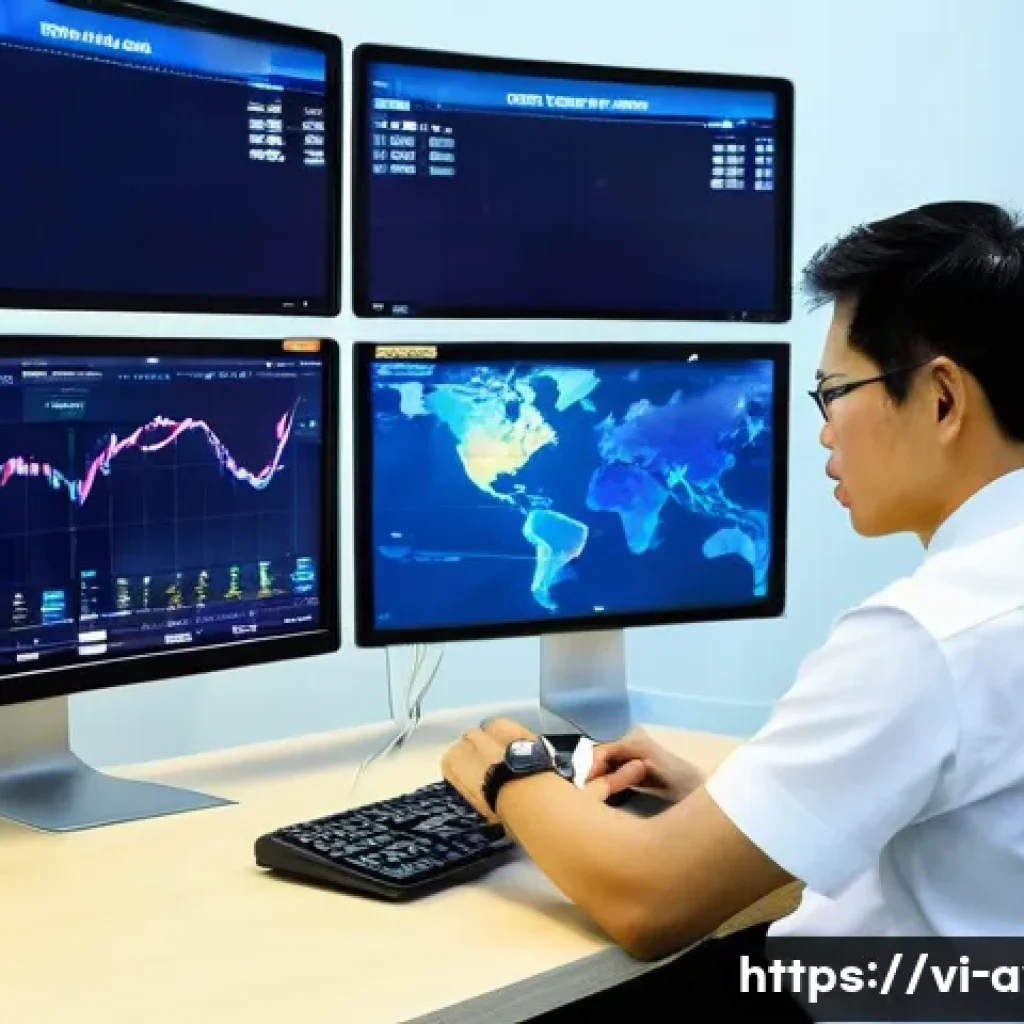 항공운항관리사와 국제 협력 - Flight Dispatcher: Meticulous Route Planning**
Prompt: "A highly detailed, realistic photograph of a...
