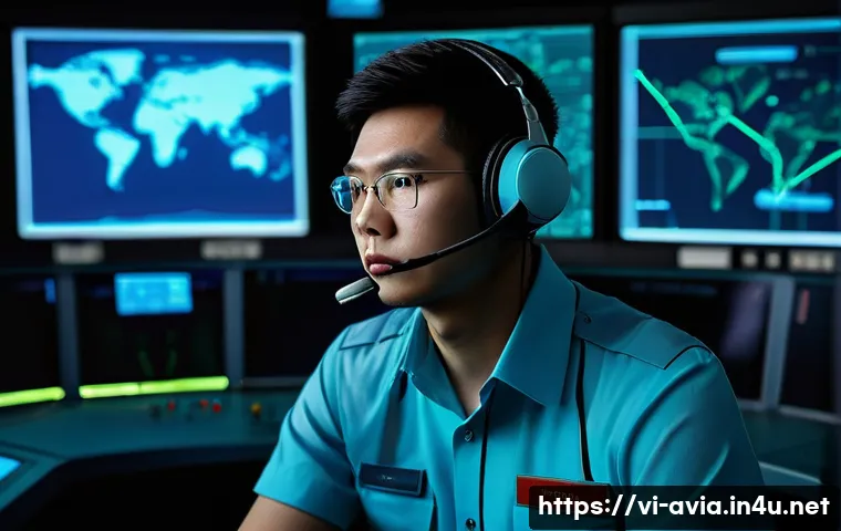 항공운항관리사 자격증 준비 스터디 - **Prompt 1: Intense Focus in Air Traffic Control**
"A highly focused young Vietnamese air traffi...