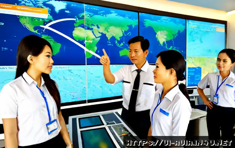 Home 17 항공운항관리사 팀 리더십 - Photorealistic aviation operations control room in Vietnam, confident Vietnamese female flight opera...